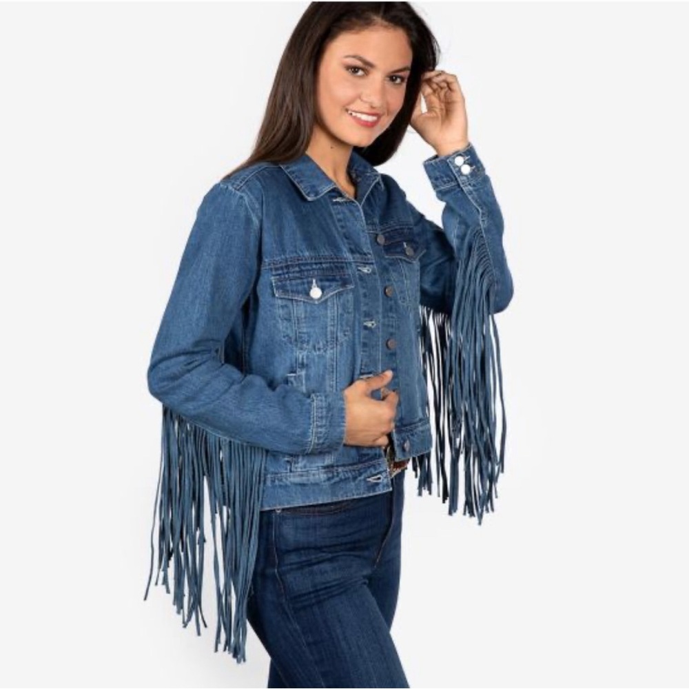 Scully Denim Fringe Jacket is perfect to accent any Cowgirl’s Outfit
